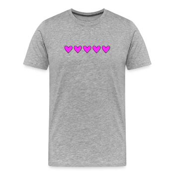 Ligne du cœur Amoureuse Amoureuse - T-shirt bio Premium Homme - gris chiné - Devant - Damien (186cm)
