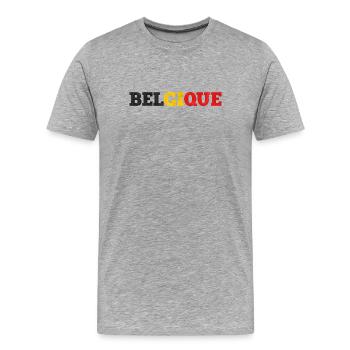Belgien - Männer Premium Bio T-Shirt - Grau meliert - Vorne - Damien (186cm)