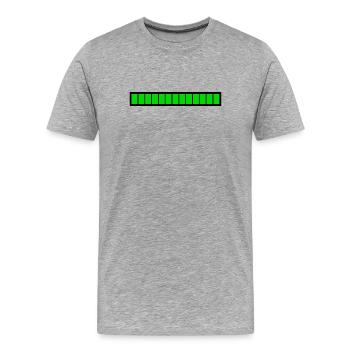 Barre de chargement rectangle Noir Vert (100%) - T-shirt bio Premium Homme - gris chiné - Devant - Damien (186cm)