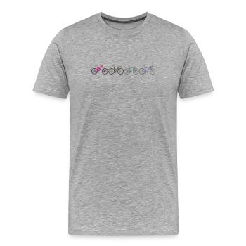 Lebendige Fahrradparade - Männer Premium Bio T-Shirt - Grau meliert - Vorne - Damien (186cm)