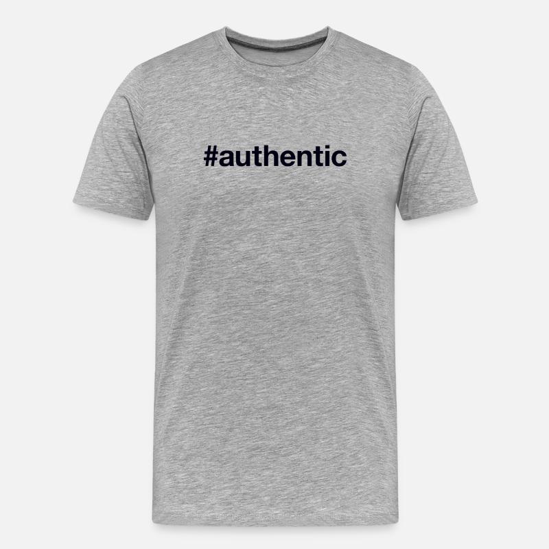AUTHENTIC authentisch echt - Männer Premium Bio T-Shirt - Grau meliert