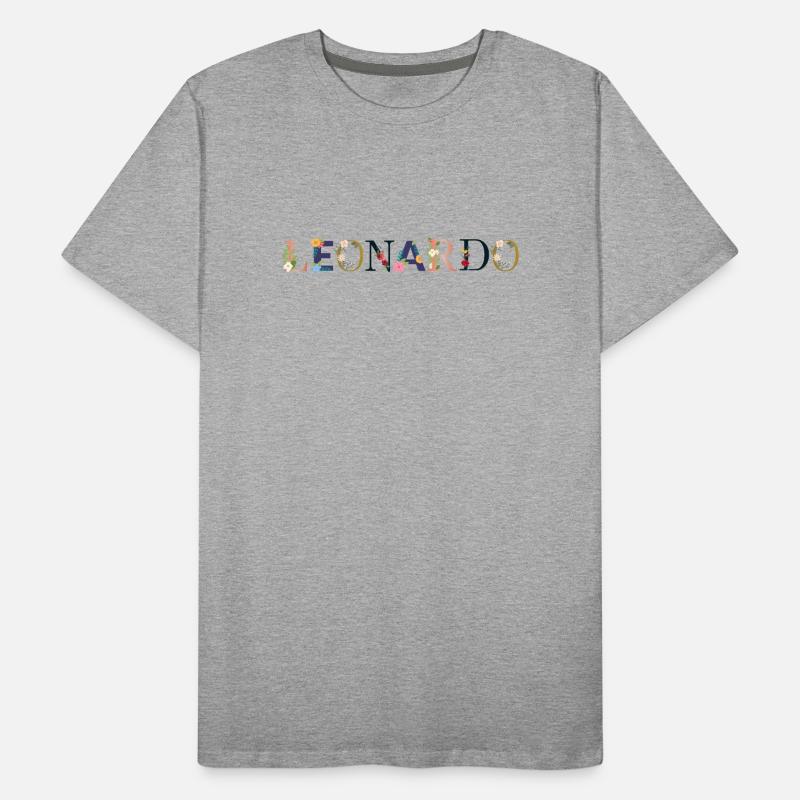 LEONARDO name decorated with flowers Men's Premium Organic T-Shirt