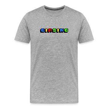 Giasing Pixel Giesing München 089 Minga - Männer Premium Bio T-Shirt - Grau meliert - Vorne - Damien (186cm)