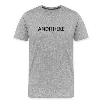 AndiTheke – Funny gift Andreas, Andi & Andy - Men's Premium Organic T-Shirt - heather grey - Front - Damien (186cm)