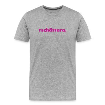Tschättara. - Men's Premium Organic T-Shirt - heather grey - Front - Damien (186cm)