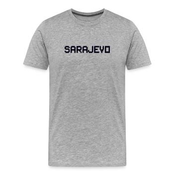 SARAJEVO Bosnien Bosnia - Männer Premium Bio T-Shirt - Grau meliert - Vorne - Damien (186cm)