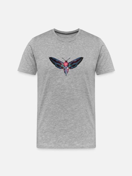 Butterfly - Männer Premium Bio T-Shirt - Grau meliert