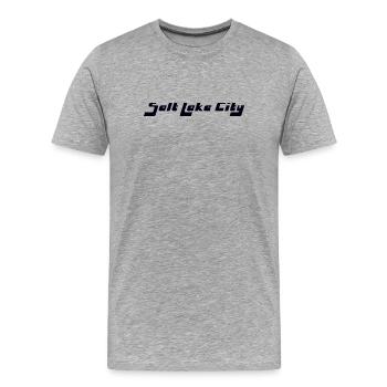 Salt Lake City - Men's Premium Organic T-Shirt - heather grey - Front - Damien (186cm)