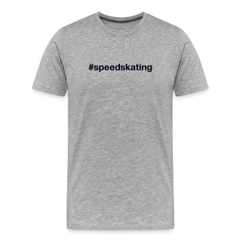 Speed skating Hashtag - Männer Premium Bio T-Shirt - Grau meliert - Vorne - Damien (186cm)