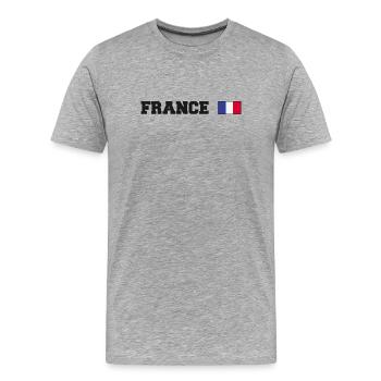 Frankreich Fan - Männer Premium Bio T-Shirt - Grau meliert - Vorne - Damien (186cm)