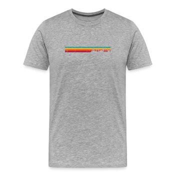 Rétro skyline de Londres - T-shirt bio Premium Homme - gris chiné - Devant - Damien (186cm)