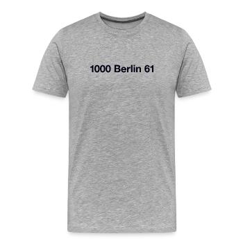 Berlin 61 Kreuzberg - T-shirt bio Premium Homme - gris chiné - Devant - Damien (186cm)