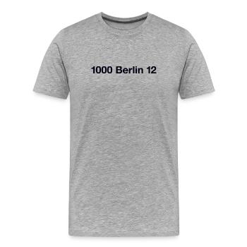 Berlin 12 Charlottenburg - T-shirt bio Premium Homme - gris chiné - Devant - Damien (186cm)