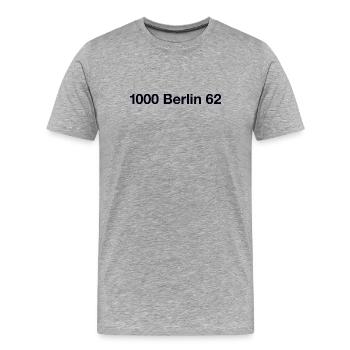 Berlin 62 Schöneberg - Männer Premium Bio T-Shirt - Grau meliert - Vorne - Damien (186cm)