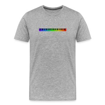 Clavier arc-en-ciel - T-shirt bio Premium Homme - gris chiné - Devant - Damien (186cm)