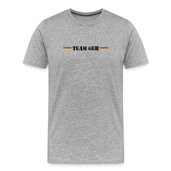 Équipe Allemagne Allemagne Allemagne - T-shirt bio Premium Homme - gris chiné - Devant - Damien (186cm)