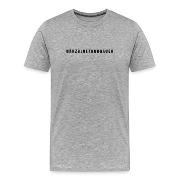 Härzbluetaargauer Kanton Aargau - Männer Premium Bio T-Shirt - Grau meliert - Vorne - Damien (186cm)