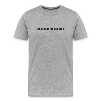 Härzbluetjurassier Kanton Jura - Männer Premium Bio T-Shirt - Grau meliert - Vorne - Damien (186cm)