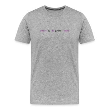 The grind never stops, light - Men's Premium Organic T-Shirt - heather grey - Front - Damien (186cm)