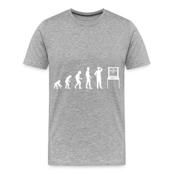 3D-Druck Evolution 3D-Druck 3D-Drucker Geek - Männer Premium Bio T-Shirt - Grau meliert - Vorne - Damien (186cm)