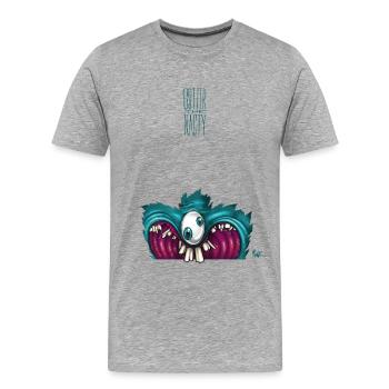 OneEyeTwoPupil [00110101] - T-shirt bio Premium Homme - gris chiné - Devant - Damien (186cm)