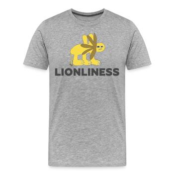 LIONLINESS - Lion seul art outsider - T-shirt bio Premium Homme - gris chiné - Devant - Damien (186cm)