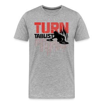 Turntablist Dj Mix Vinyl Scratch Musik - Männer Premium Bio T-Shirt - Grau meliert - Vorne - Damien (186cm)