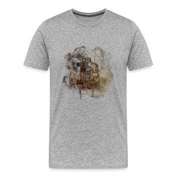 Bitcoin - Männer Premium Bio T-Shirt - Grau meliert - Vorne - Damien (186cm)