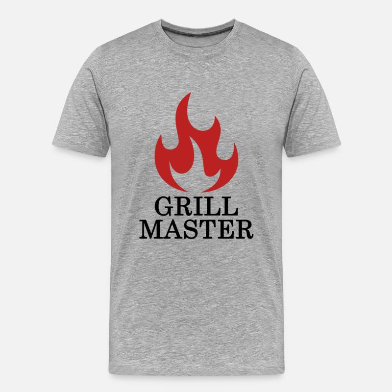 Grill Master - Grill Chef - Männer Premium Bio T-Shirt - Grau meliert