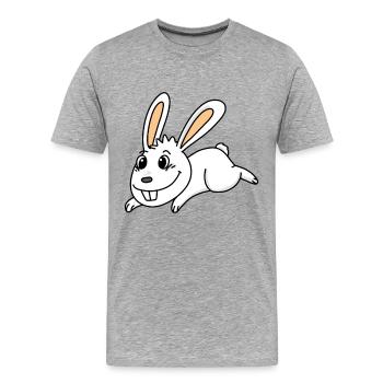 Lapin lapin lapin de pâques - T-shirt bio Premium Homme - gris chiné - Devant - Damien (186cm)