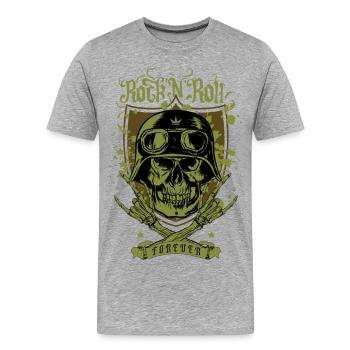 Rock 'n' Roll pour toujours - T-shirt bio Premium Homme - gris chiné - Devant - Damien (186cm)
