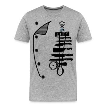 Chef - Men's Premium Organic T-Shirt - heather grey - Front - Damien (186cm)