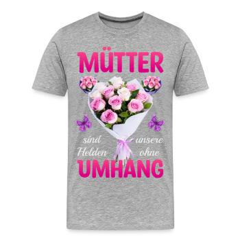 Les mères sont nos héroïnes - T-shirt bio Premium Homme - gris chiné - Devant - Damien (186cm)