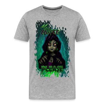 plus de café - T-shirt bio Premium Homme - gris chiné - Devant - Damien (186cm)