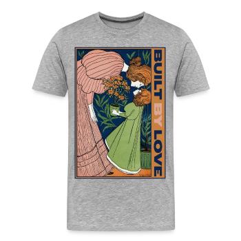 Art Nouveau Maternité Amour - T-shirt bio Premium Homme - gris chiné - Devant - Damien (186cm)