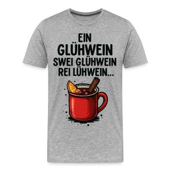 Un vin chaud, deux vins chauds – Noël drôle - T-shirt bio Premium Homme - gris chiné - Devant - Damien (186cm)
