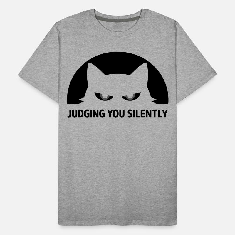 Cat Silent Judgment Black Humor Men's Premium Organic T-Shirt