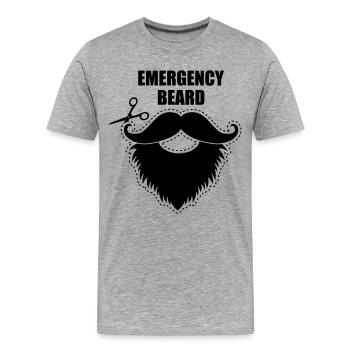 Schnurrbart Bart hipster - Männer Premium Bio T-Shirt - Grau meliert - Vorne - Damien (186cm)