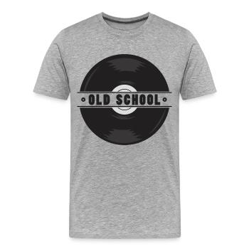 Vinyl record gift music old school - Men's Premium Organic T-Shirt - heather grey - Front - Damien (186cm)