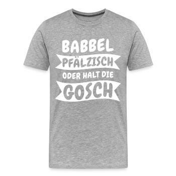 Pfalz Pfälzer Rheinland Pfalz - Männer Premium Bio T-Shirt - Grau meliert - Vorne - Damien (186cm)