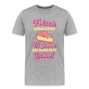 Geschenk 45 Jahre Geburtstagskind - Männer Premium Bio T-Shirt - Grau meliert - Vorne - Damien (186cm)