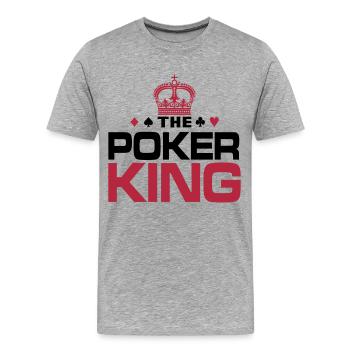 Poker King - Männer Premium Bio T-Shirt - Grau meliert - Vorne - Damien (186cm)