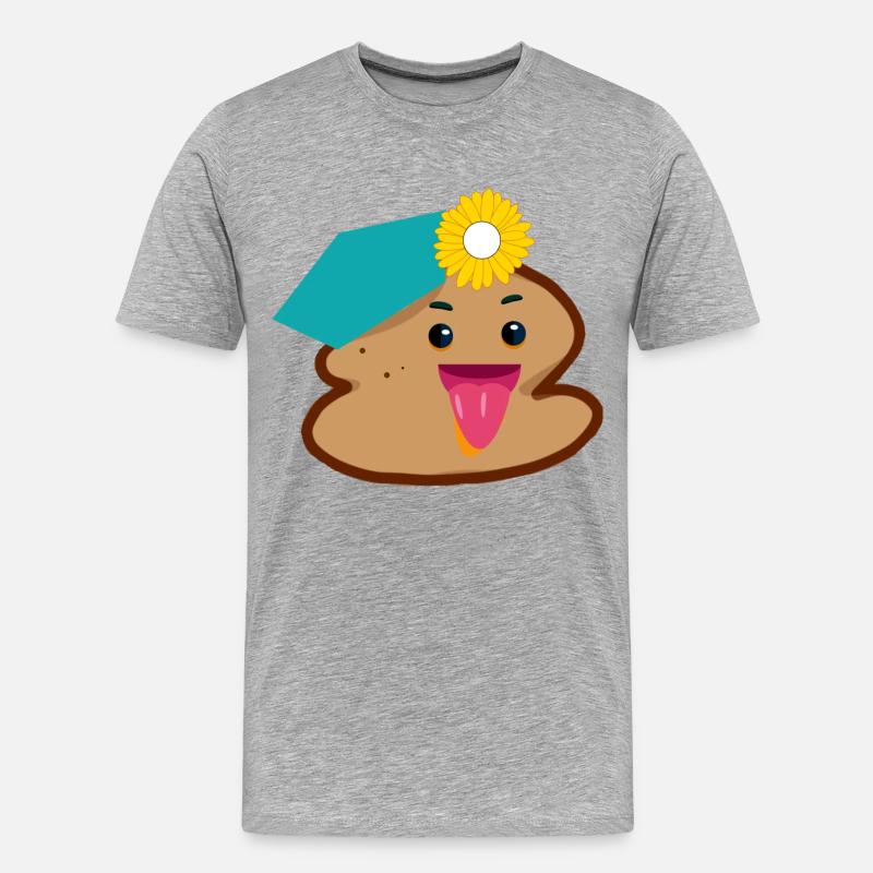 Kaka Sonnenblume Blume - Männer Premium Bio T-Shirt - Grau meliert