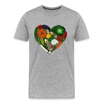 coeur de légumes - T-shirt bio Premium Homme - gris chiné - Devant - Damien (186cm)