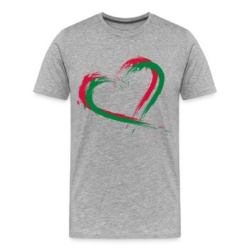 Heart brush flag of the Maldives - Men's Premium Organic T-Shirt - heather grey - Front - Damien (186cm)