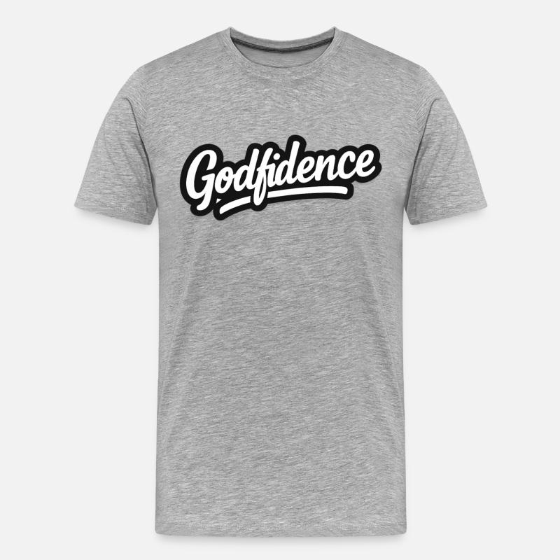 Godfidence - Männer Premium Bio T-Shirt - Grau meliert
