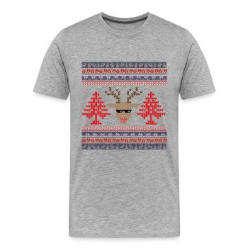 Vintage Point de Croix Noël - Men's Premium Organic T-Shirt - heather grey - Front - Damien (186cm)