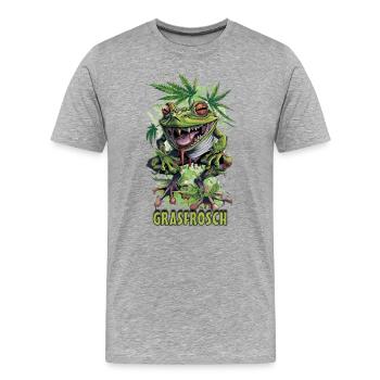 Grasfrosch THC Joint Bong Kiffen Bestseller Kiffer - Männer Premium Bio T-Shirt - Grau meliert - Vorne - Damien (186cm)