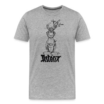 Asterix & Obelix - Asterix Modell - Männer Premium Bio T-Shirt - Grau meliert - Vorne - Damien (186cm)