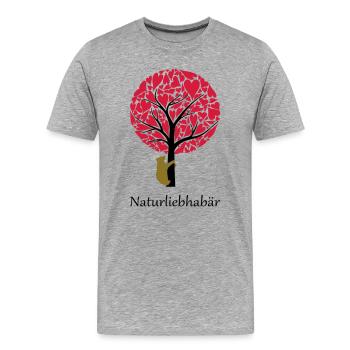 Naturliebhaber Bär Natur Liebe Naturschutz - Männer Premium Bio T-Shirt - Grau meliert - Vorne - Damien (186cm)